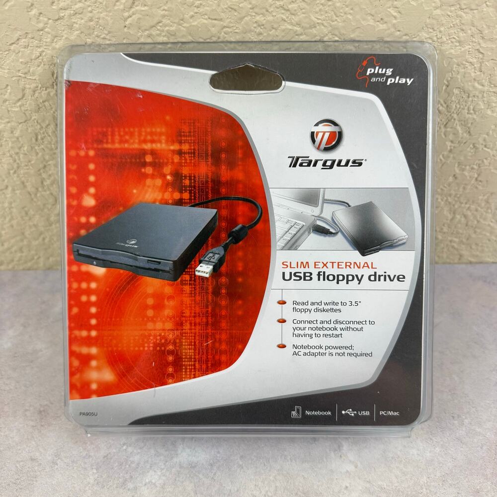 Targus Slim External USB Floppy Disk Drive Read & Write 3.5" PA905U